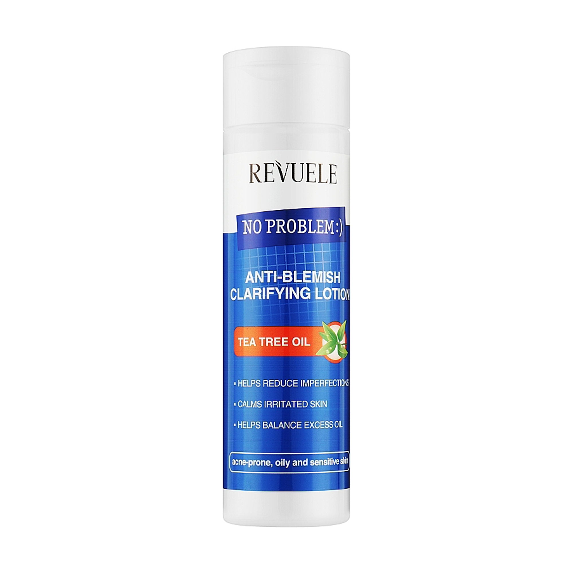 Лосьйон для обличчя Revuele No Problem Anti-Blemish Clarifying Lotion для схильної до акне, жирної та чутливої шкіри, з олією чайного дерева, 200 мл